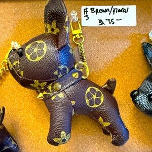 Upcycled Brown Dog Chain/Purse Charm. #3